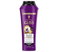Gliss - Schwarzkopf - Shampoing soin - Full Hair Wonder - Effet densite - Sans silicone - Activation des racines - Cheveux fragiles et affaiblis - Cafeine et Peptides - Cheveux 100% plus forts - 250ml