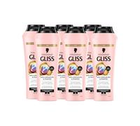 Gliss - Shampoing SOS Longueur & Pointes - Anti-fourches - Répare & Renforce la Fibre des Cheveux - Pour Longueurs et Pointes Fourchues - 91% d'Ingrédients d'Origine Naturelle - 250 ml - Lot de 6