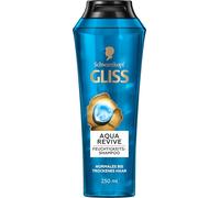 Gliss Shampooing Aqua Revive (250 ml), shampooing hydratant à l'acide hyaluronique et aux algues marines, shampooing hydratant pour cheveux normaux à secs