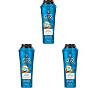 Gliss Shampooing Aqua Revive (250 ml), shampooing hydratant à l'acide hyaluronique et aux algues marines, shampooing hydratant pour cheveux normaux à secs (Lot de 3)