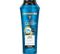 Gliss Shampooing Aqua Revive (250 ml), shampooing hydratant à l'acide hyaluronique et aux algues marines, shampooing hydratant pour cheveux normaux à secs