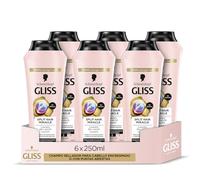 Gliss Split Hair Miracle Shampooing Fermetant Cheveux Ouvrés et Crépus Lot de 6 250 ml (1500 ml) - Gamme de scellement