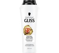 Gliss Total Repair Shampooing (250 ml) à la Kératine Liquide & Nectar de Fleurs pour Cheveux Secs et Abîmés - Réduit la Casse