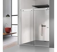 Glissando Inox Porte de Douche Coulissante 170x205 cm à partir de (140/150/160/170/180x205) Cabine de douche coulissante en verre transparent (170 x 205 cm, gauche)