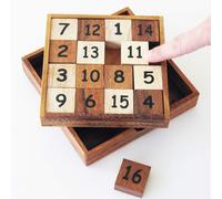 Glisser 15 Casse Tête À Partir De 7 Ans Difficulté 3/6 En Bois Massif Aux Normes Ce Marque Française Le Délirant,Solution Avec Illustrations Fournie.Un Jeu De Voyage Mix Entre Le Taquin Et Le Sudoku