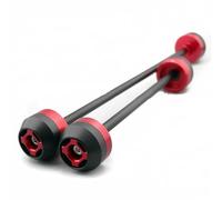 glisseur d essieu moto Pour ZX-6R 2014 2015 2016 Protection Anti Collision Pour Moto Essieu Arrière Avant Fourche Glissières De Protection Moyeu De Roue Accessoires Pour Moto(Red)