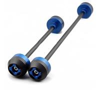 glisseur d essieu moto Pour ZX-6R 2019 2020 2021 2022 Accessoires Modifiés Pour Moto Curseurs D'essieu Avant Et Arrière Protection Contre Les Chocs Protections De Fourche De Roue Moto(Blue)