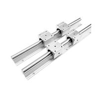 Glissière à roulement linéaire à rail coulissant Bloc de roulement linéaire SBR16UU, 4 pièces + 2 Rail guidage SBR16 200-1000mm, Support complet(300mm)