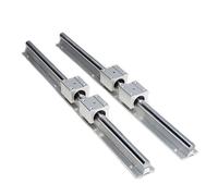 Glissière à roulement linéaire pour rail coulissan 2 pièces Guide 20 mm Rail linéaire Longueur 250 mm-800 Support de guidage rond + 4 SBR20UU Bloc coulissant for CNC(500mm)