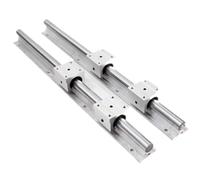 Glissière de guidage à mouvement linéaire en métal Guides de Rails linéaires entièrement pris en charge SBR10, 200mm-1000mm, avec 4 blocs de roulements linéaires SBR10UU, pièces 3D, 2 pièces(550mm)