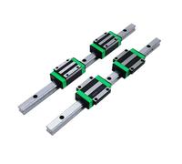 Glissière de guidage à mouvement linéaire en métal Rail de guidage linéaire carré HGR15 200-1000mm, 2 pièces + 4 blocs coulissants HGH15CA(500mm)