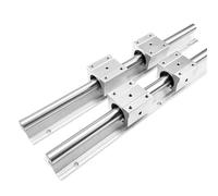 Glissière de guidage à mouvement linéaire en métal Rail de guidage linéaire SBR12, 2 pièces, 300-1000mm, Rail de Support complet + 4 blocs de support linéaire SBR12UU(700mm)