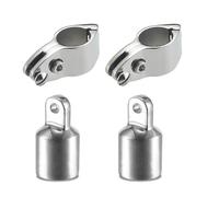 Glissière de mâchoire supérieure Bimini et embout à œil, matériel supérieur Bimini en acier inoxydable 316, convient aux tubes ronds de 7/8 pouces/22 MM de diamètre extérieur(2 pieces)