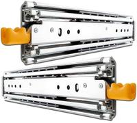 Glissière De Tiroir à Roulement à Billes, Glissières De Tiroir Verrouillables Ultra Robustes, Extension Complète 3 Fois - Montage Latéral, 40 44 48 52 56 60 64 68 72 76 8, Onecolor, 56in(140cm)