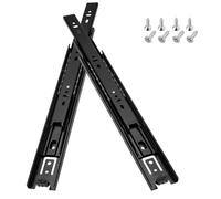 Glissière De Tiroir Capacité De Charge De 45 Kg Glissières À Roulement À Billes Extension Coulisse Tiroir Triple Section Sortie Totale 45mm De Large Montage Latéral 1 Paire(Noir,12 in)