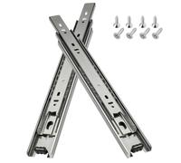 Glissière De Tiroir Capacité De Charge De 45 Kg Glissières À Roulement À Billes Extension Coulisse Tiroir Triple Section Sortie Totale 45mm De Large Montage Latéral 1 Paire(Argent,12 in)