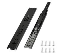 Glissière De Tiroirs 45mm 1 Paire 3Plis Sortie Totale Coulisses Pour Tiroirs Avec Amortisseur Tampon Roulement À Bille Coulisse À Billes Montage Latéral Capacité De 45 Kg(Noir,350mm)