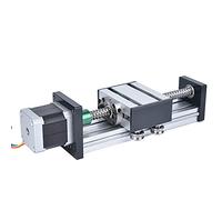 Glissière linéaire de rail de 200 mm, table coulissante CNC de rail de guidage linéaire à vis à billes à arbre unique à course avec moteur 42, actionneur de scène linéaire(1605)