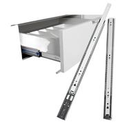 Glissiere Pour Tiroir 3 Section 100 Capacity Full Extension Ball Bearing Side Mount Drawer Slides 16 Inches for Cabinet Kitchen Furniture pour tiroir à sortie partielle(16inch)