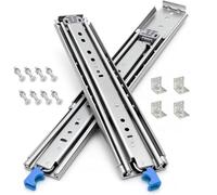 Glissiere pour Tiroir Charge Lourde avec Serrure 1 Paire Coulisse Tiroir Sortie Totale Charge Max 220kg Montage Latéral 1300 1400 1500 1600 1700 1800 1900 2000mm Largeur de 76mm(Bleu,750mm/30in)