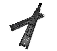 glissiere pour tiroir Glissières de tiroir à Extension complète, montage latéral, roulement billes 10 24 pouces, Rails noirs en métal, Guide piste, glissières(Routine 18inch 45cm)