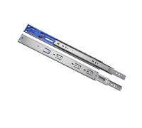 glissiere pour tiroir Rail de glissières tiroir à rebond en acier inoxydable, 10 "-20", roulement billes trois sections, matériel tampon d'amortisseur piste(Silver 12inch 30cm)