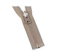 Glissière rotative en métal, 60-150cm, 5#, extrémité ouverte, fermeture éclair pour doudoune, vêtements, accessoires de couture, Kaki, 90cm