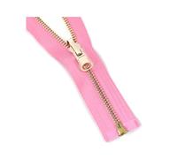 Glissière rotative en métal, 60-150cm, 5#, extrémité ouverte, fermeture éclair pour doudoune, vêtements, accessoires de couture, Rose, 90cm
