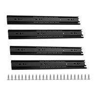 Glissiere Roulement Billes Pour Tiroir Lourd - Rail Telescopique Guidage Pour Tiroir Meuble Cuisine, 4 Pièces, 20cm À 50cm, Charge 20-45kg, Coulisses Extension Complète ( Color : Black , Size : 25cm(1