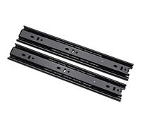 Glissières à roulements à billes, Glissières de tiroir à roulement billes, extension 3 plis, montage latéral, charge 45kg, noir, 8 40 pouces, paquet 2(14 Inch)