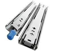 Glissières coulissantes à 3 plis avec verrouillage - Roulements à billes solides - 450 mm - Glisse lisse pour cuisine et fourrure - Facile à installer et fiable