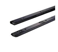 Glissières d'armoire à montage latéral 10-20 Glissières De Tiroir En Acier Noir, Glissière À Fermeture Douce Muette, Guides Deux Sections(20 Inches)