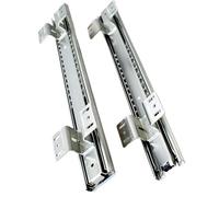 Glissières d'armoire à montage latéral Glissière de panier cuisine, d'assaisonnement, rail guidage d'armoire, trois sections, montage inférieur, latéral, guide tiroir(M1245 15in)