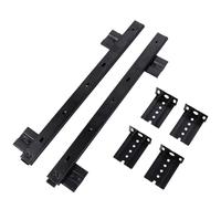 Glissières d'armoire à montage latéral Rail de tiroir for clavier bureau, plateau, rail coulissant, réglable en acier for montage latéral, for ordinateur sous le(Zwart)