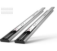 Glissières de tiroir 10 paires de glissières de tiroir à roulement à billes 406,4 mm Silencieux et à fermeture douce 45,4 kg Montage latéral Glissière en acier Extension totale pour étagère Armoire Cu