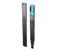 Glissières de tiroir à fermeture amortie avec mécanisme d'ouverture push-to, capacité de charge de 45 kg, glissières à roulement à billes pour armoires de cuisine modernes (40,6 cm)