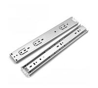 Glissières de tiroir à fermeture douce en acier inoxydable - Trous de tiroir à billes à section triples d'extension complète - Robuste et silencieux - Pour matériel de meubles de cuisine et de chambre