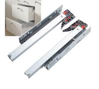 Glissières De Tiroir à Fermeture Douce Glissières De Tiroir à Montage Inférieur avec Dispositif De Verrouillage, 3 Sections Glissières De Tiroir Robustes Entière, 40cm/15.7inch