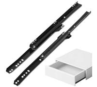 Glissières de Tiroir à Montage Inférieur, Deux Sections, Fer Noir | Mobilier et Bricolage, Ouverture Fluide, Stabilité Renforcée, Rails de Remplacement, Petit Tiroir