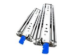 Glissières de tiroir à roulement à billes robuste avec mécanisme de verrouillage, capacité de 226,8 kg - Rail de tiroir coulissant à extension complète - Rails de guidage pliables