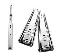 Glissières de tiroir à roulement à Billes Robustes 300 mm 800 mm 1400 mm - Extension complète à 3 Plis, Montage latéral, 1 Paire, Haute capacité 140 kg, glissières de tiroir d'armoire Amovibles