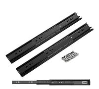 Glissières de tiroir amovibles à roulement à billes à 3 volets, extension complète, 1 paire de support latéral, pour tiroirs d'armoire, tiroirs de clavier, tiroirs de boîte à outils, rails de guidage