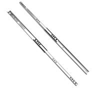 Glissières de tiroir, glissières à roulement à billes en acier massif, glissières à double sens, résistance à la rouille de 10 kg, une paire de glissières de tiroir pour armoires de toilette et de sal