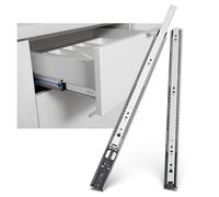 glissières de tiroir, Glissières de tiroir latérales à roulement billes extension complète, capacité 100 lb, 3 sections, 40,6 cm, for armoires et meubles cuisine(12inch)