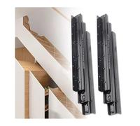 Glissières de tiroir haute résistance - Extension complète - Rails en métal sous comptoir - Roulements à billes cachés - Idéal pour les escaliers et armoires (noir longueur 400 mm)