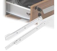 Glissières de tiroir pour armoire de cuisine, commode, rails de guidage en acier blanc, 1 paire/amovible/robuste/support 40 kg, montage inférieur 25, 30, 40, 50, 55 cm