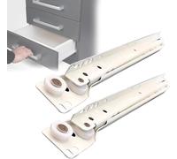 Glissières de tiroir, rails coulissants, glissières, 2 pièces métalliques avec vis, kit de réparation de tiroir coulissant blanc à fixation inférieure(20inch(500mm))