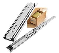 Glissières de tiroir robustes - 2 glissières d'armoire industrielles, capacité de charge de 136 kg, rails de guidage à roulement à billes à montage latéral, amovibles et faciles à installer, kit de