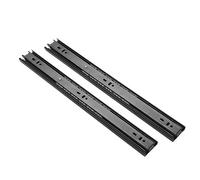 Glissières de tiroir robustes à 3 plis avec roulement à billes - Extension complète - Glissières de tiroir à fermeture douce - 50,8 cm - Montage latéral pour clavier - 250 mm - Noir