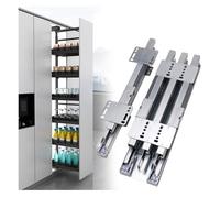 Glissières de tiroir robustes à extension complète pour tiroir de comptoir avec rails supérieurs et inférieurs 53,5 cm de long, idéal pour la cuisine et le rangement